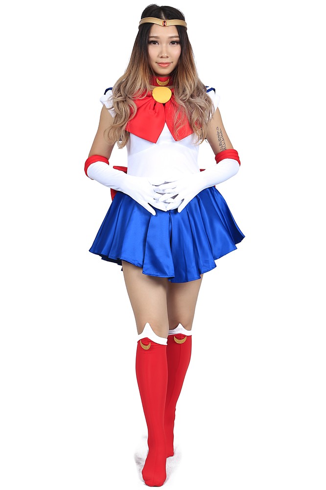 Halloween Cosplay Costume Sailor Moon Usagi Tsukino Fighting Uniform V1 US Size