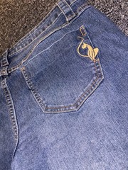 Baby Phat Fashion Silver Label, Blue Denim Capris, Stretch Pockets, 13/L