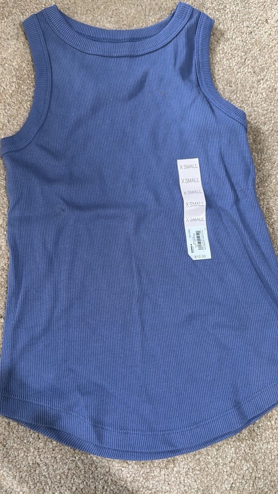 Womens SO Blue Ribbed Racerback Tank Top Size XS