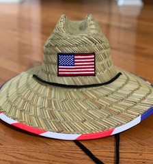 Patriotic Lifeguard Hat USA Summer Straw