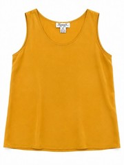 VivinneX New York 100% Silk Sleeveless Tank Top Mustard Yellow Size L