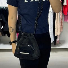 Matin Kim Cargo Mesh Cross Bag Black MK2436BG025MBB