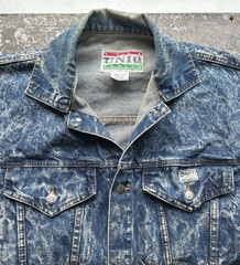 Vtg Acid Wash Denim Jean Jacket Men’s Large 90s Grunge Oversized Hip Hop Coat