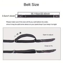 2 Pack No Buckle Elastic Belt Invisible Loop Belt for Jeans Pants