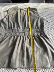 Penny Black 100% Silk Green Khaki Waistcoat Gilet Top UK 10 Utilitarian Unusual
