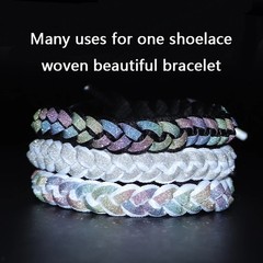 Flat Round Reflective Shoelaces Luminous Semicircle Shoelace Colorful Starry Las