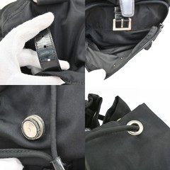 PRADA MILANO Logo Tessuto Strawing Backpack Nylon Leather BK SHW Italy 05CB002