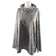 NWT KAREN SCOTT Smoke Grey Sweatshirt XXL(20-22) Pink Loose Turtle Neck