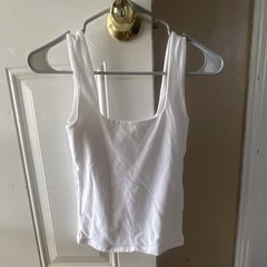 Abercrombie & Fitch White Scoop Neck Wide Strap Tank Camisole XS Cotton