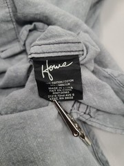Howe Shirt Mens Large Gray Button Up Outdoors Comfort Casual Short Sleeve