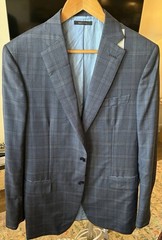 Brioni Men’s Blue/Gray Plaid 2-Button Blazer 48L EU 38L US – Unworn/New