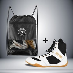 FISTRAGE Boxing Shoes Microfiber Leather Kickboxing And Training With Sting Bag