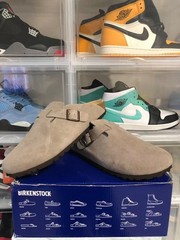 Birkenstock Boston Soft Footbed Suede Leather Clog – Taupe Size (6-12)