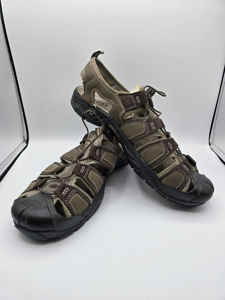 Skechers Mens Brown Tan Journeyman Waterproof Bungee Lace Sz 13 Sandals Hiking