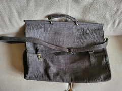 Zara FW Origins LEATHER SHOULDER BAG croc print BROWN Made in SPAIN 6122/305 NEW