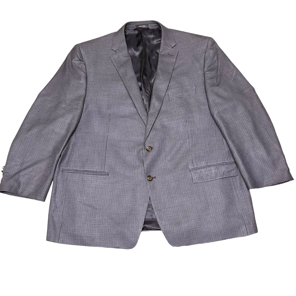 Ralph Lauren Hounds Tooth Plaid Men’s Wool Sports Blazer Blue 50R