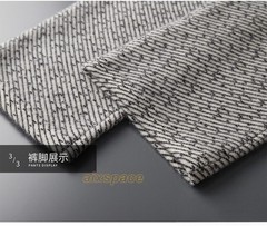 Men’s Thick 100% Wool Pants Loose Knit Hanging Casual Wide Leg Trousers Fashion
