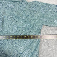 Chaps Ralph Lauren Mens L Button Down Shirt Teal Green Paisley Frontier Cotton
