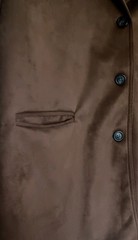 Ladies Brown suede style Unlined Three Button Closure Collared Jacket Size 20/22