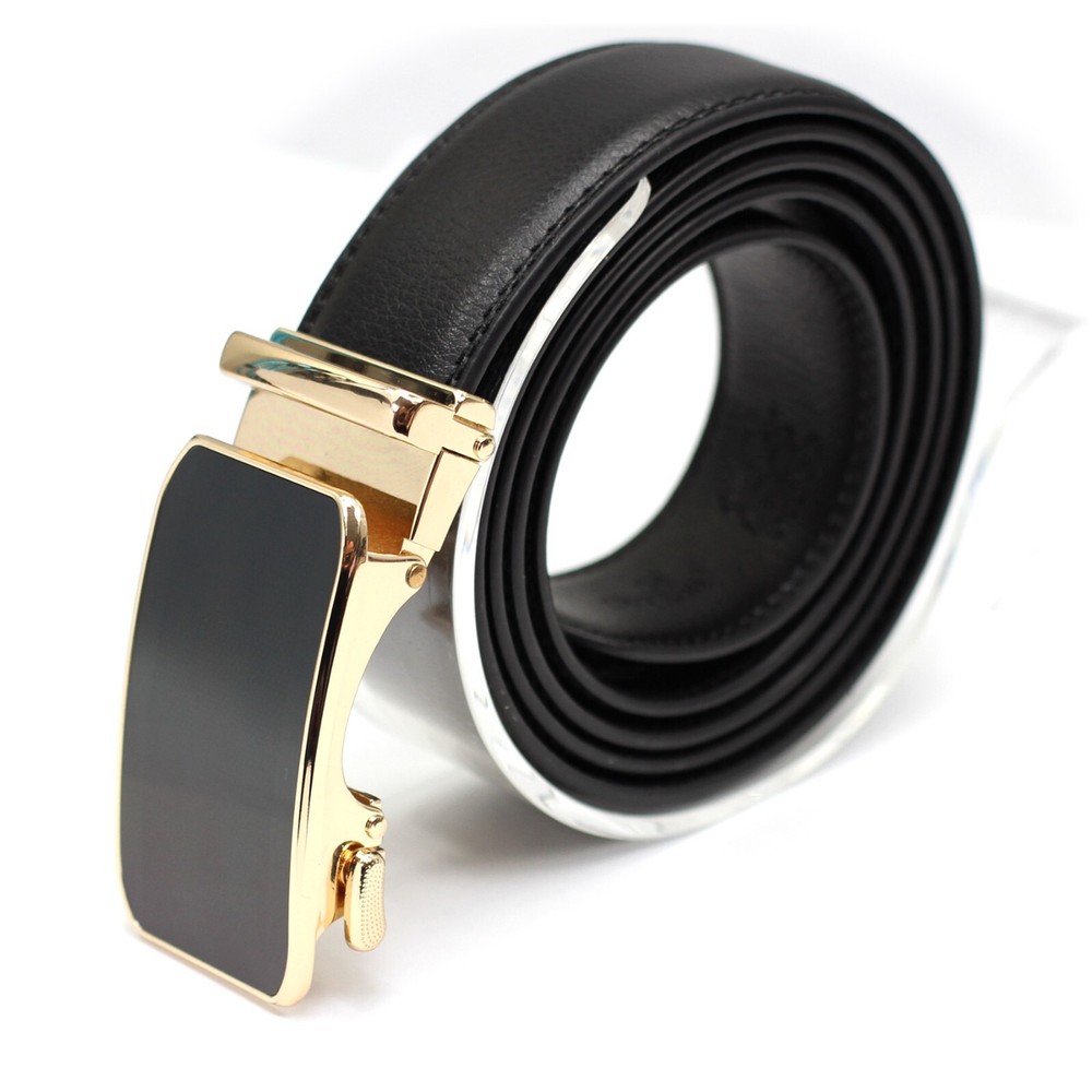 Men’s Belt Leather Ratchet Belts Automatic Buckle 1.37inch Width