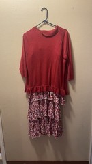 Lucy Paris Floral Dress & Merona Red Sweater Women’s Outfit Set Size M L