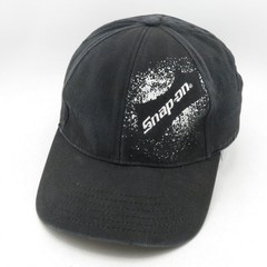 Snap-on Baseball Cap Men’s One Size Fits All Black Distressed Logo Flexfit Hat