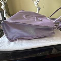 Telfar Large Purple Shopping Tote Bag Logo Matte Finish Shoulder Strap Dust Bag