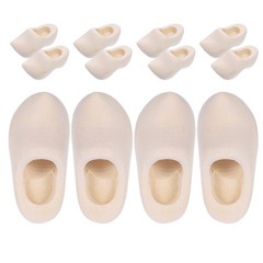 6 Pairs Mini Wood Shoes 1.57 inch Unfinished Wooden Doll Shoes DIY Crafts