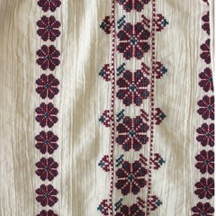 Abercrombie & Fitch Boho Embroidered Peasant Top Size M Cream Floral Puff Sleeve