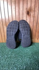 Nike Men’s Black Slide Sandals Hook & Loop Strap Closure Logo, Solid