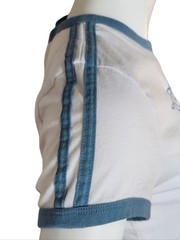 Rue21 White Texas Graphic Cropped Baby Tee Blue Trim Ringer Top
