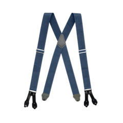 Men’s Suspenders – Wide Industrial Non-Stretch, X with Leather Ears, USA Made