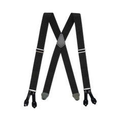 Men’s Suspenders – Wide Industrial Non-Stretch, X with Leather Ears, USA Made
