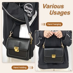 22.83″ PU Leather Short Bag Strap with Clasp Pink Light Gold Buckle