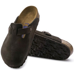 Birkenstock Boston Soft Footbed Mocha Suede Leather Unisex Shoes Clogs EU37-45