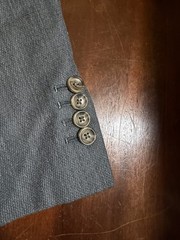 INDOCHINO Bespoke Gray Weave Full Suit 38R Wool Linen