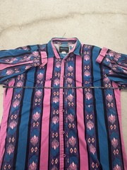Vtg CRISP Frontier Series 90s Men’s Large Aztec Southwest Cowboy Button Up Shirt
