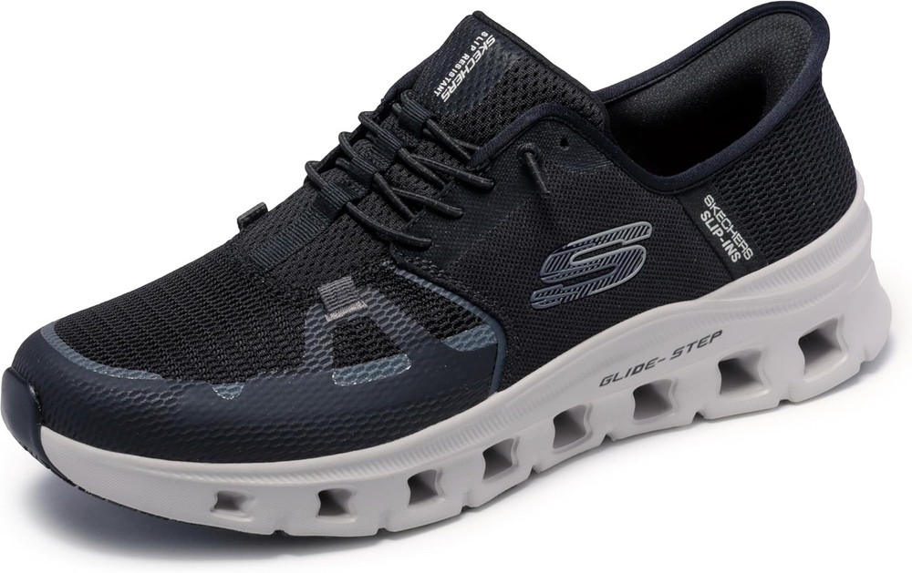 Skechers Men’s Slip-Resistant Glide-Step Pro Slip-ins Work Sneakers – Black/Grey