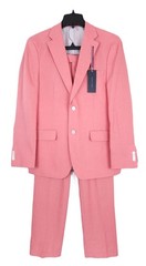 Tommy Hilfiger Mens Modern Fit Linen 2 Piece Suit 42R 34×30 Light Red Solid NWT