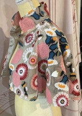 NEW Pink Red Blue Floral Embroidered Capelet Shawl Open Cardigan Shrug One Size