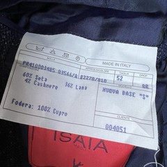 Isaia Napoli Nuova Base S Navy Silk Wool Cashmere Mens Blazer Jacket EU52 US42