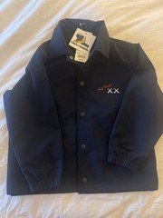 Kaws x Andy Warhol x Uniqlo UT Collection Coach Jacket Blue Logo Kids Size 5-6Y