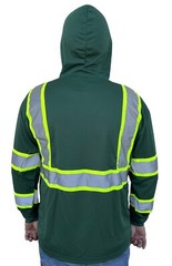 Hoodie Green High Visibility Safety Shirt With Reflective Stripes