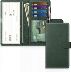 Fintie Checkbook Cover for Personal Checkbook, RFID Blocking Midnight Green