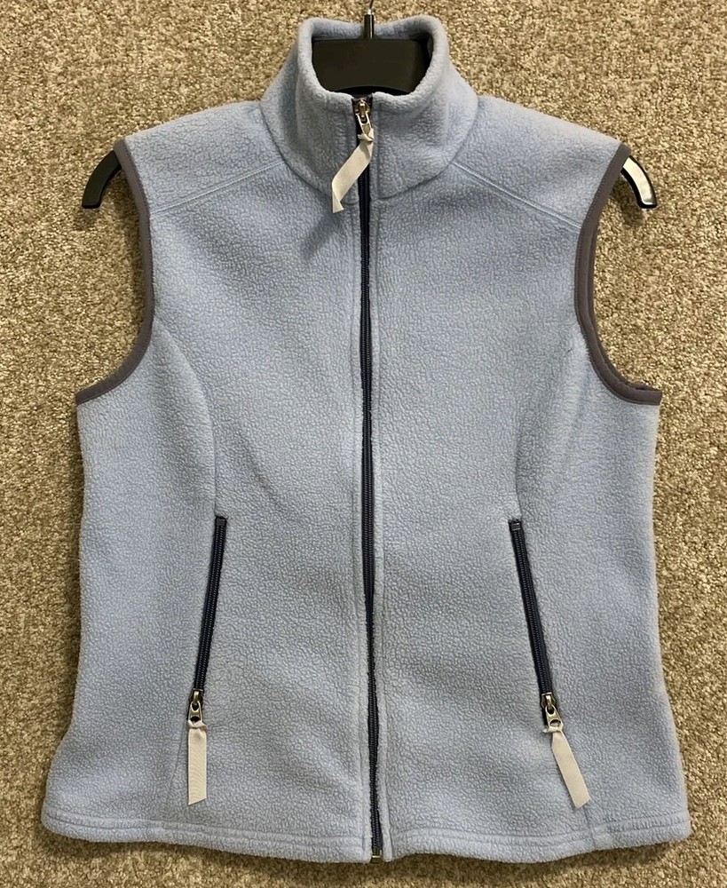 Vintage Patagonia Womens Blue Synchilla Fleece Full Zip Pockets Vest Size Medium