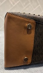 NWT Michael Michael Kors Gramercy Tan Leather/MK Logo Satchel w/ Nailhead Studs
