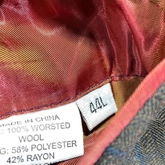 Alan Flusser Sport Coat Blazer Mens 44 L Brown Windowpane 100% Worsted Wool