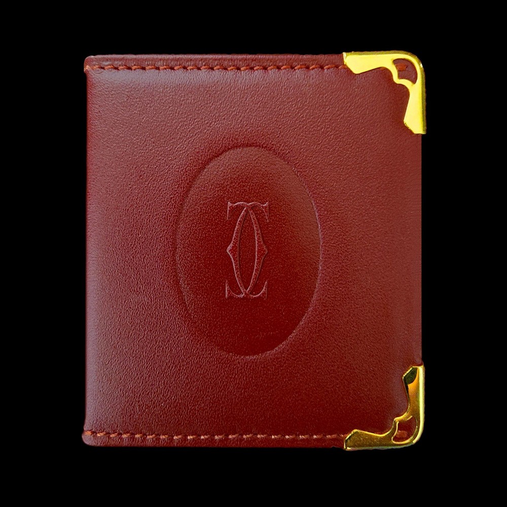 Must de Cartier Bordeaux Leather Wallet-Style Bifold Photo Holder – New In Box