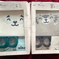 Nike Newborn 0-6 Months 3pc Set Bodysuit Hat Booties Tiger Graphic NN0878
