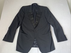 Ermenegildo Zegna Peak Lapel Tuxedo Wool Sport Coat Mens US 44R Black Blazer